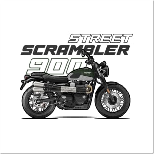 Street Scrambler 900 - Green Posters and Art